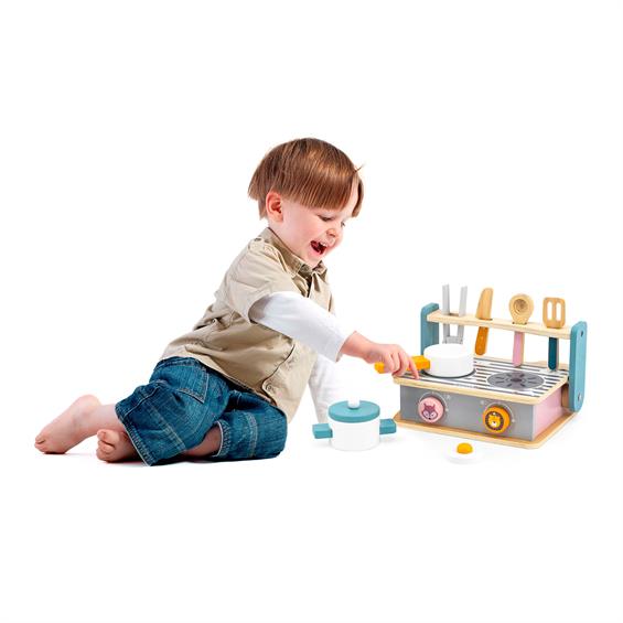 Дитяча плита Viga Toys PolarB з посудом і грилем, складна (44032) - зображення 12