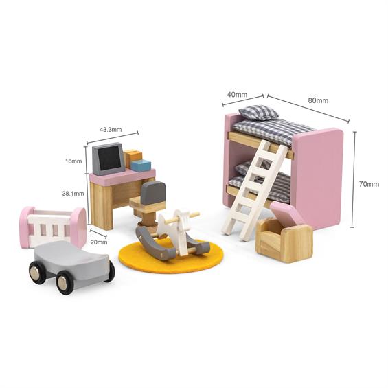Дерев'яні меблі для ляльок Viga Toys PolarB Дитяча кімната (44036) - зображення 3