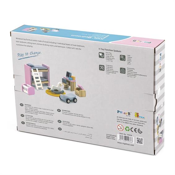 Дерев'яні меблі для ляльок Viga Toys PolarB Дитяча кімната (44036) - зображення 4