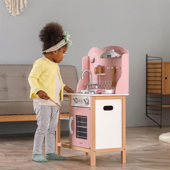 Дитяча кухня з дерева з посудом Viga Toys PolarB рожевий (44046) - зображення 14