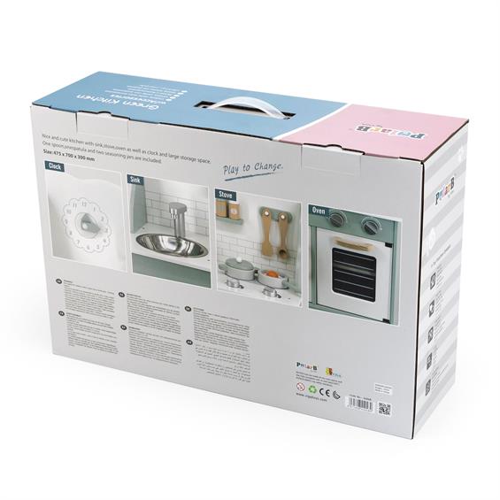 Дитяча кухня з дерева з аксесуарами Viga Toys PolarB зелений (44048) - зображення 10