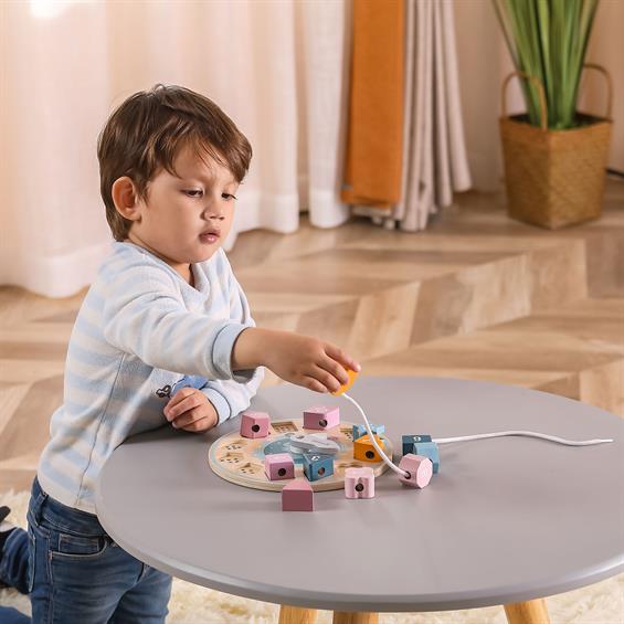 Дерев'яний сортер-шнурівка Viga Toys PolarB Годинник (44053) - зображення 6