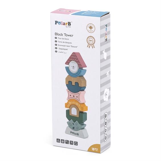 Дерев'яна пірамідка-балансир Viga Toys PolarB Башточка (44070) - зображення 10