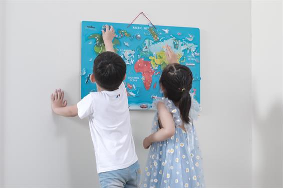 Пазл магнітний Viga Toys Карта світу з маркерною дошкою, англійською (44508EN) - зображення 4