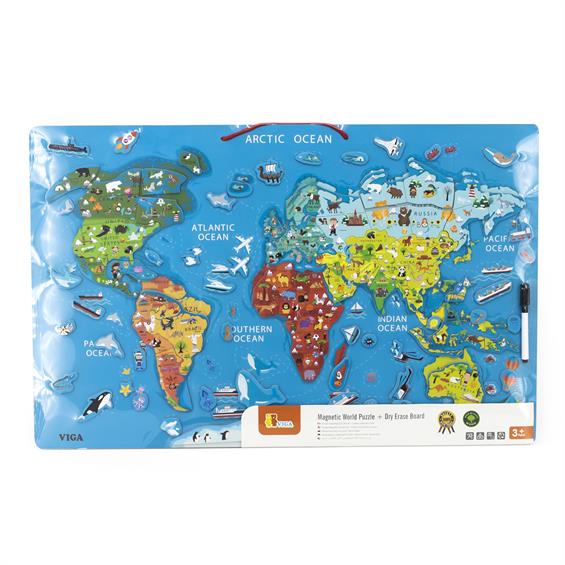 Пазл магнітний Viga Toys Карта світу з маркерною дошкою, англійською (44508EN) - зображення 5