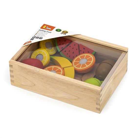 Іграшкові продукти Viga Toys Нарізані фрукти з дерева (44539) - зображення 2