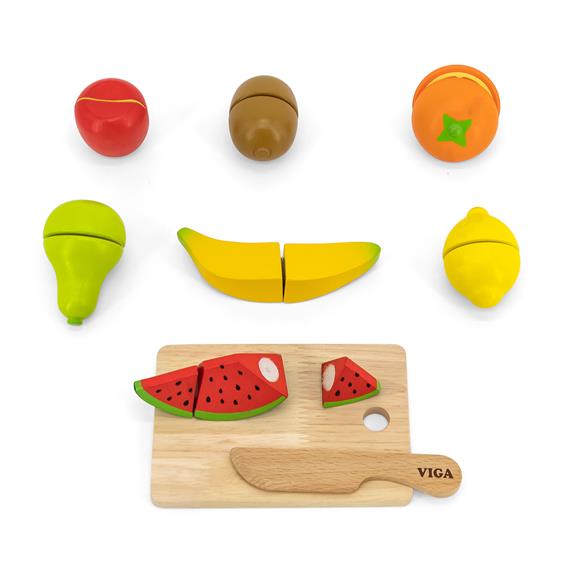 Іграшкові продукти Viga Toys Нарізані фрукти з дерева (44539) - зображення 3