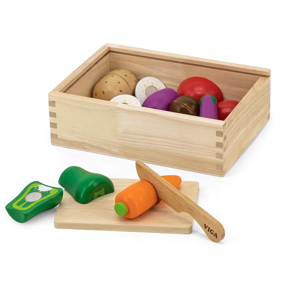 Іграшкові продукти Viga Toys Нарізані овочі з дерева (44540) - зображення 3