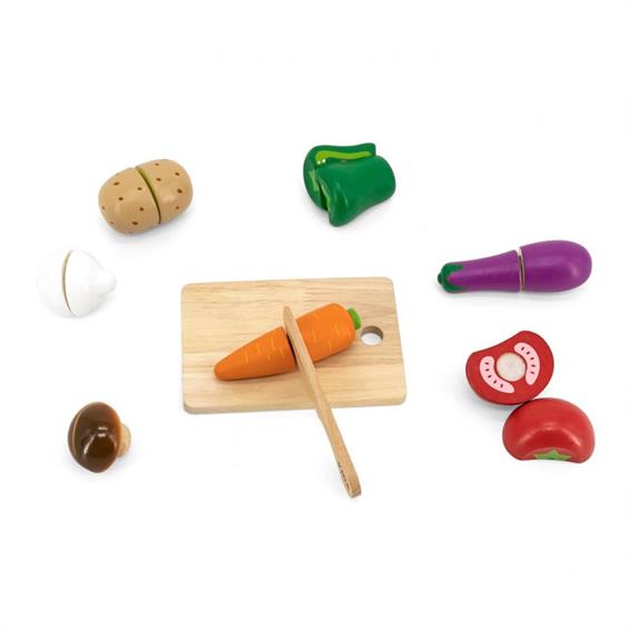 Іграшкові продукти Viga Toys Нарізані овочі з дерева (44540) - зображення 5