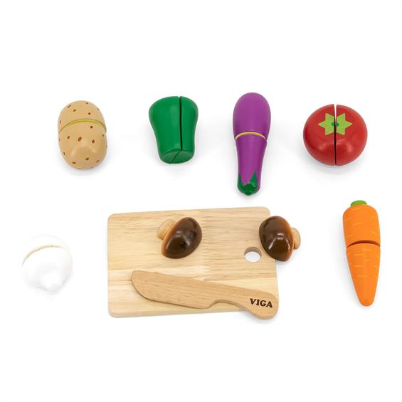 Іграшкові продукти Viga Toys Нарізані овочі з дерева (44540) - зображення 6