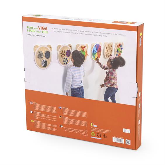 Бізіборд Viga Toys Млини і шестерінки (44553FSC) - зображення 4