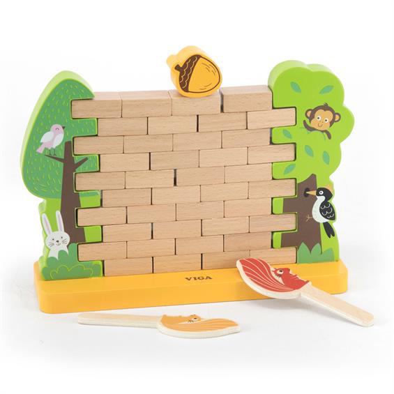 Дерев'яна настільна гра Viga Toys Стіна з цеглинок (44566) - зображення 3