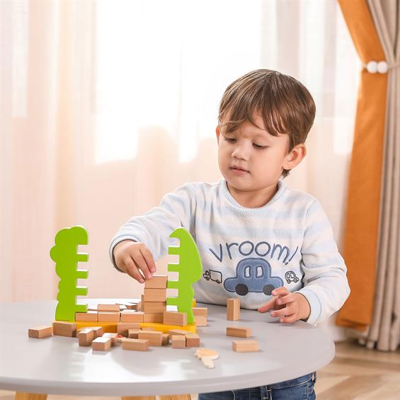 Дерев'яна настільна гра Viga Toys Стіна з цеглинок (44566) - зображення 5