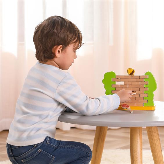 Дерев'яна настільна гра Viga Toys Стіна з цеглинок (44566) - зображення 6