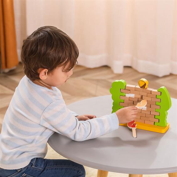Дерев'яна настільна гра Viga Toys Стіна з цеглинок (44566) - зображення 7