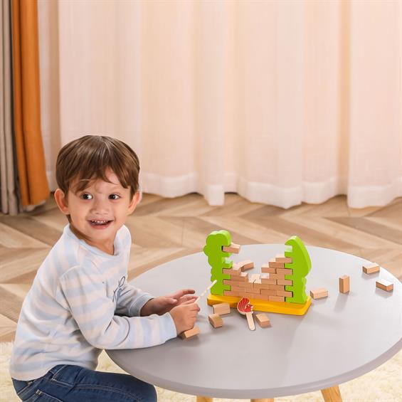 Дерев'яна настільна гра Viga Toys Стіна з цеглинок (44566) - зображення 8