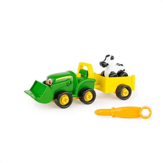 Ігровий набір-конструктор John Deere Kids Трактор із ковшем і причепом (47209) - зображення 3