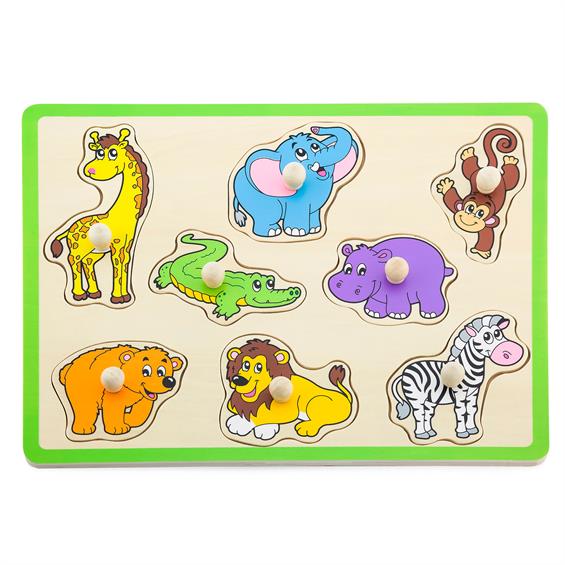 Дерев'яна рамка-вкладиш Viga Toys Звірята (50019) - зображення 1