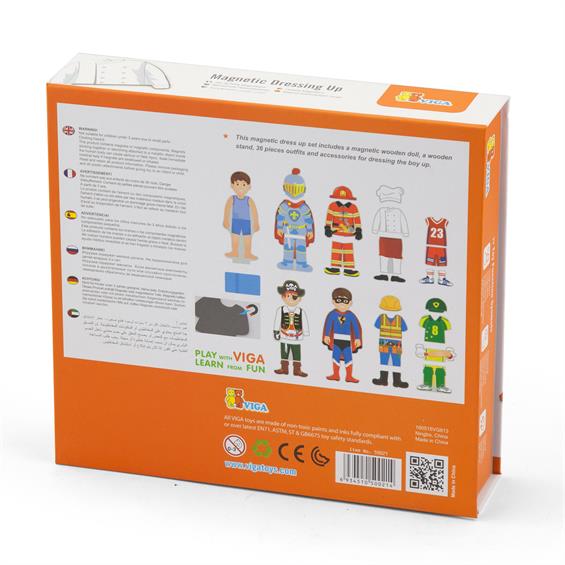Набір магнітів Viga Toys Гардероб хлопчика (50021) - зображення 6