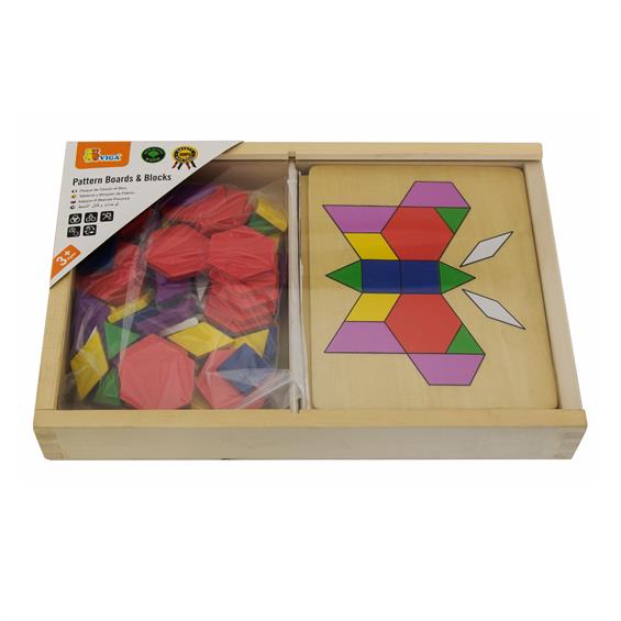Геометрична мозаїка Viga Toys дерев'яна з шаблонами (50029) - зображення 2
