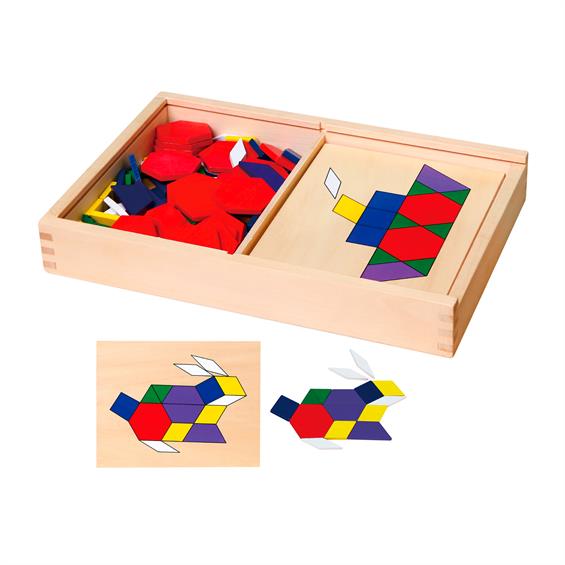 Геометрична мозаїка Viga Toys дерев'яна з шаблонами (50029) - зображення 1