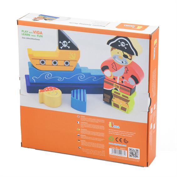 Магнітна дерев'яна іграшка Viga Toys Пірат (50077) - зображення 4