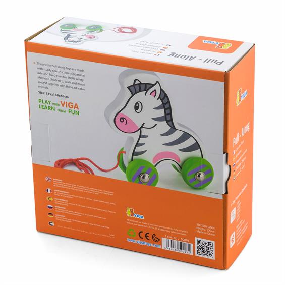 Дерев'яна каталка Viga Toys Зебра (50093) - зображення 3