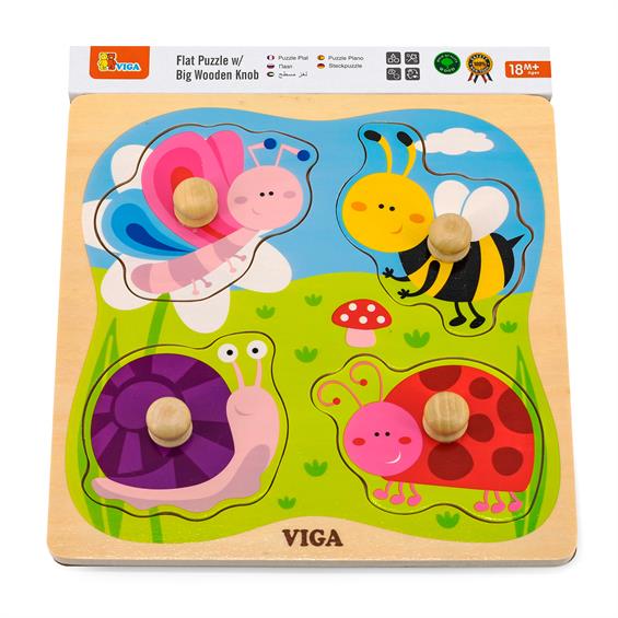 Дерев'яна рамка-вкладиш Viga Toys Комахи (50131) - зображення 1