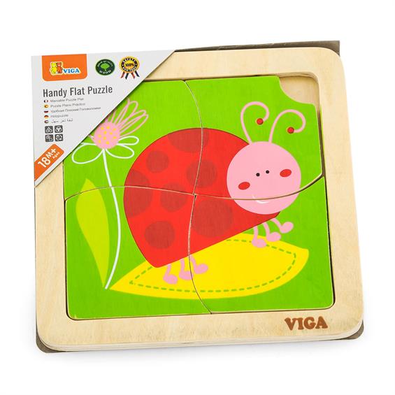 Дерев'яний міні-пазл Viga Toys Жук сонечко, 4 ел. (50140) - зображення 0