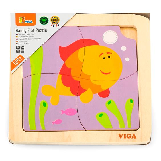 Дерев'яний міні-пазл Viga Toys Рибка, 4 ел. (50144) - зображення 1