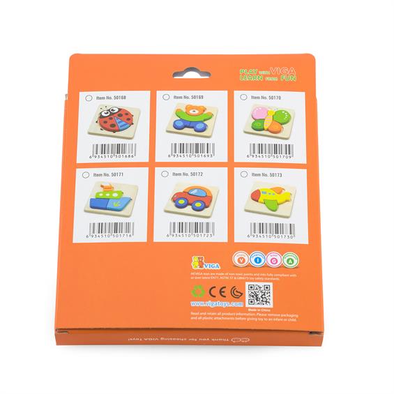 Дерев'яний міні-пазл Viga Toys Жук сонечко (50168) - зображення 5