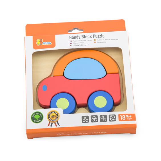 Дерев'яний міні-пазл Viga Toys Машинка (50172) - зображення 3