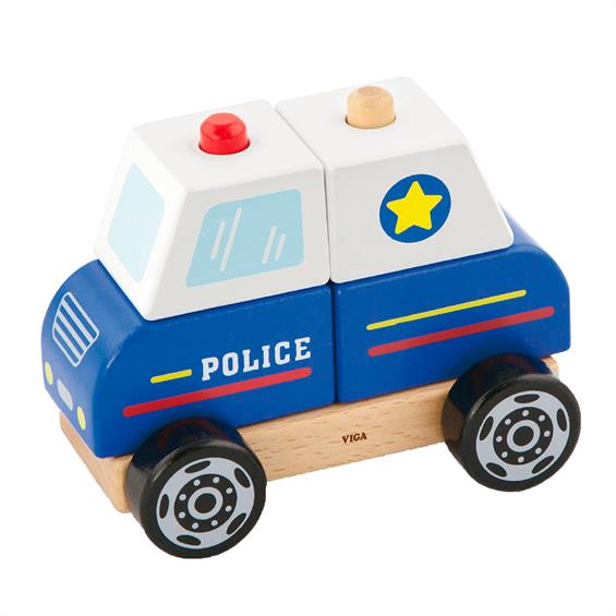 Дерев'яна пірамідка Viga Toys Поліцейська машинка (50201) - зображення 1