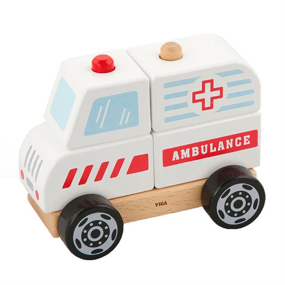 Дерев'яна пірамідка Viga Toys Viga Toys Машина швидкої допомоги (50204) - зображення 1