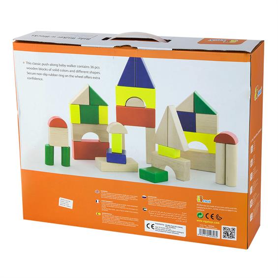 Дитячі ходунки-каталка Viga Toys Візок із кубиками (50306B) - зображення 3