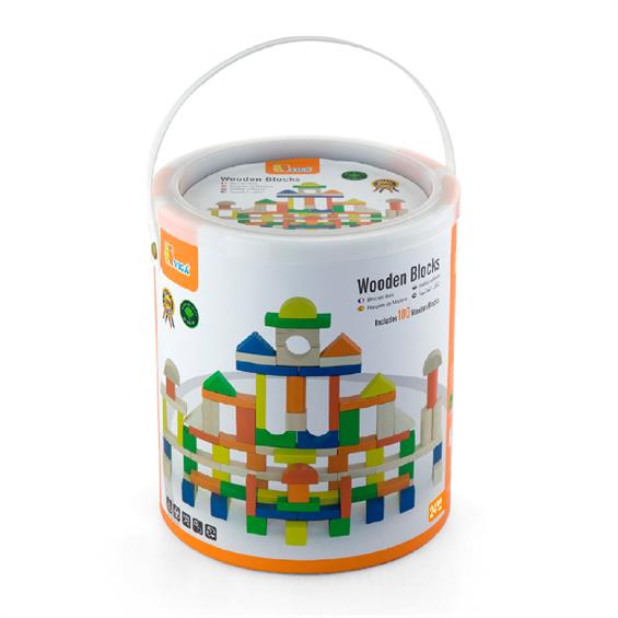 Дерев'яні кубики Viga Toys Велике будівництво, 100 шт., 2,5 см (50334) - зображення 2