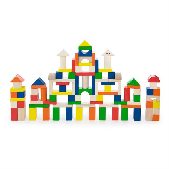 Дерев'яні кубики Viga Toys Велике будівництво, 100 шт., 2,5 см (50334) - зображення 1