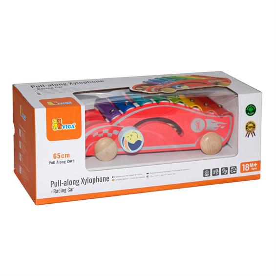 Дерев'яний ксилофон-каталка Viga Toys Спорткар (50341) - зображення 2