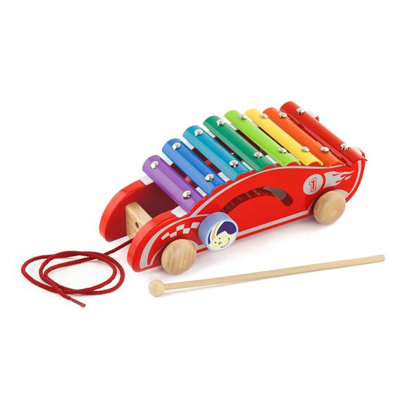 Дерев'яний ксилофон-каталка Viga Toys Спорткар (50341) - зображення 1