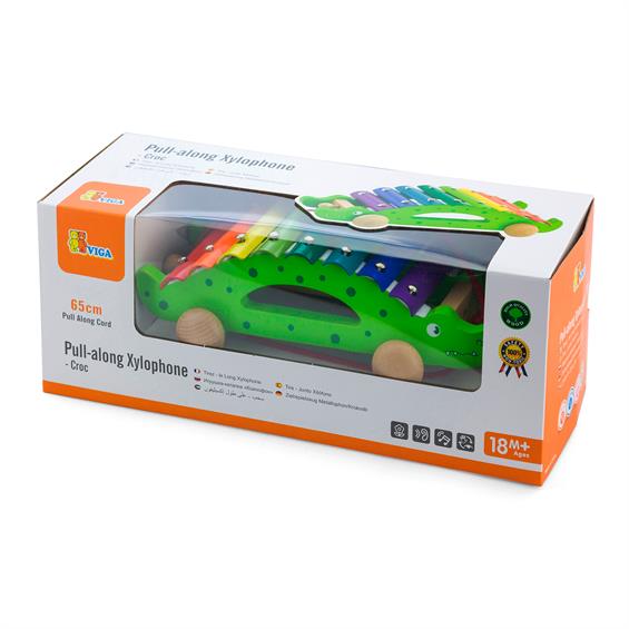 Дерев'яний ксилофон-каталка Viga Toys Крокодил (50342) - зображення 2