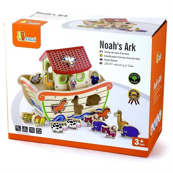 Дерев'яний сортер Viga Toys Ковчег зі звірятами (50345) - зображення 3