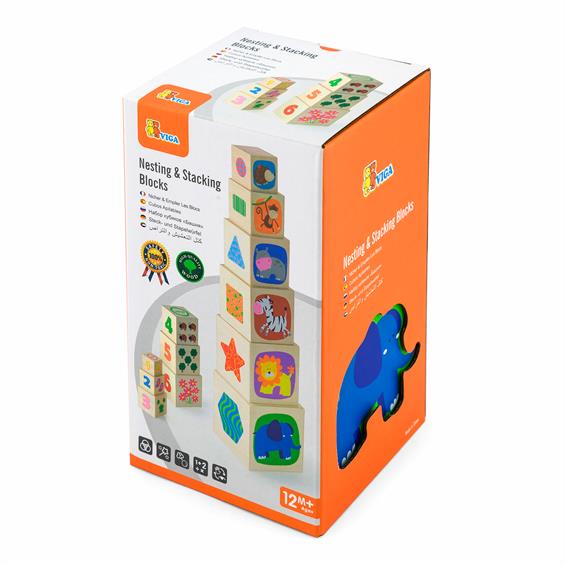 Дерев'яні кубики-пірамідка Viga Toys з цифрами (50392) - зображення 2