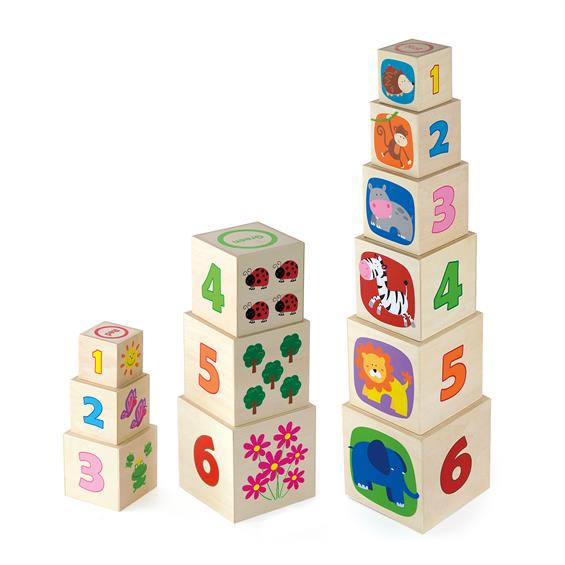 Дерев'яні кубики-пірамідка Viga Toys з цифрами (50392) - зображення 4