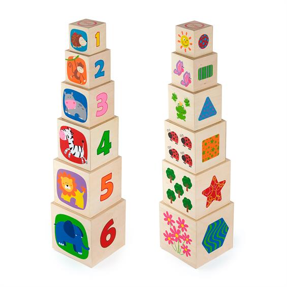 Дерев'яні кубики-пірамідка Viga Toys з цифрами (50392) - зображення 1