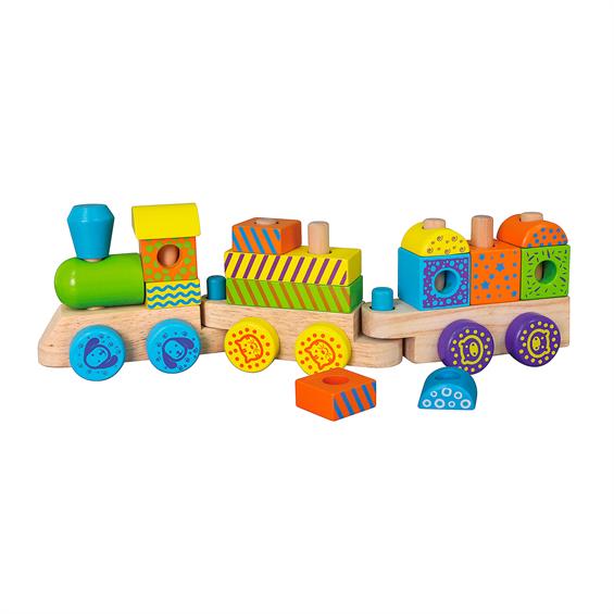 Дерев'яний поїзд Viga Toys Кубики (50572) - зображення 1