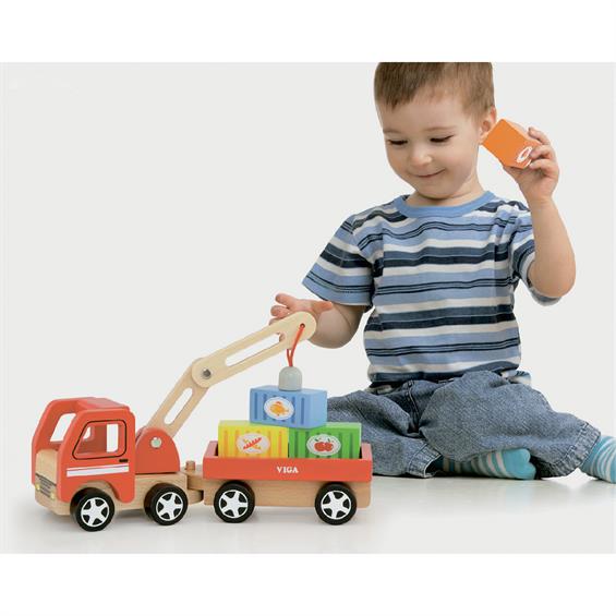 Дерев'яна іграшкова машинка Viga Toys Автокран (50690) - зображення 1