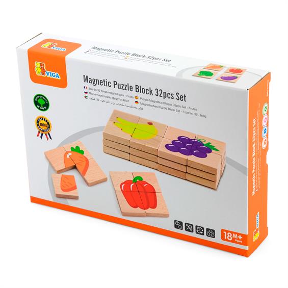 Магнітні пазли Viga Toys Фрукти, 32 ел. (50700FSC) - зображення 1