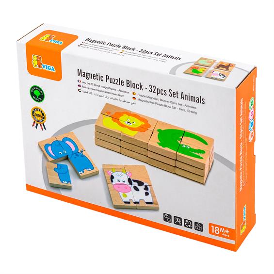 Магнітні пазли Viga Toys Звірятка, 32 ел. (50722FSC) - зображення 2