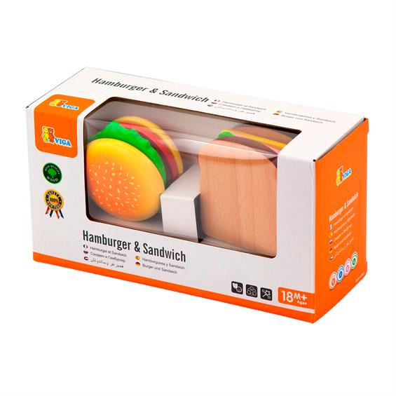 Іграшкові продукти Viga Toys Дерев'яні гамбургер і сендвіч (50810) - зображення 2