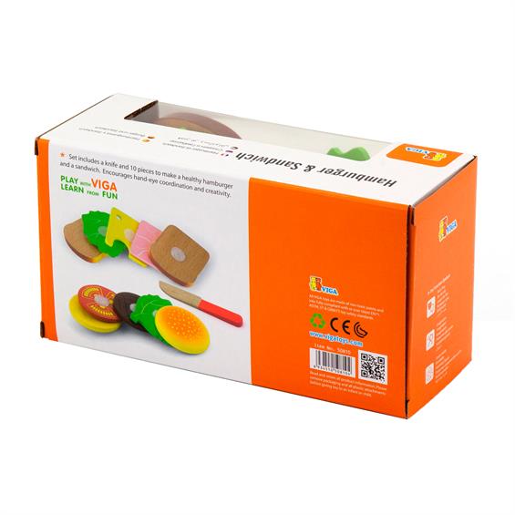 Іграшкові продукти Viga Toys Дерев'яні гамбургер і сендвіч (50810) - зображення 4